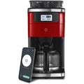 Red Coffee Maker with Built-in Grinder M104