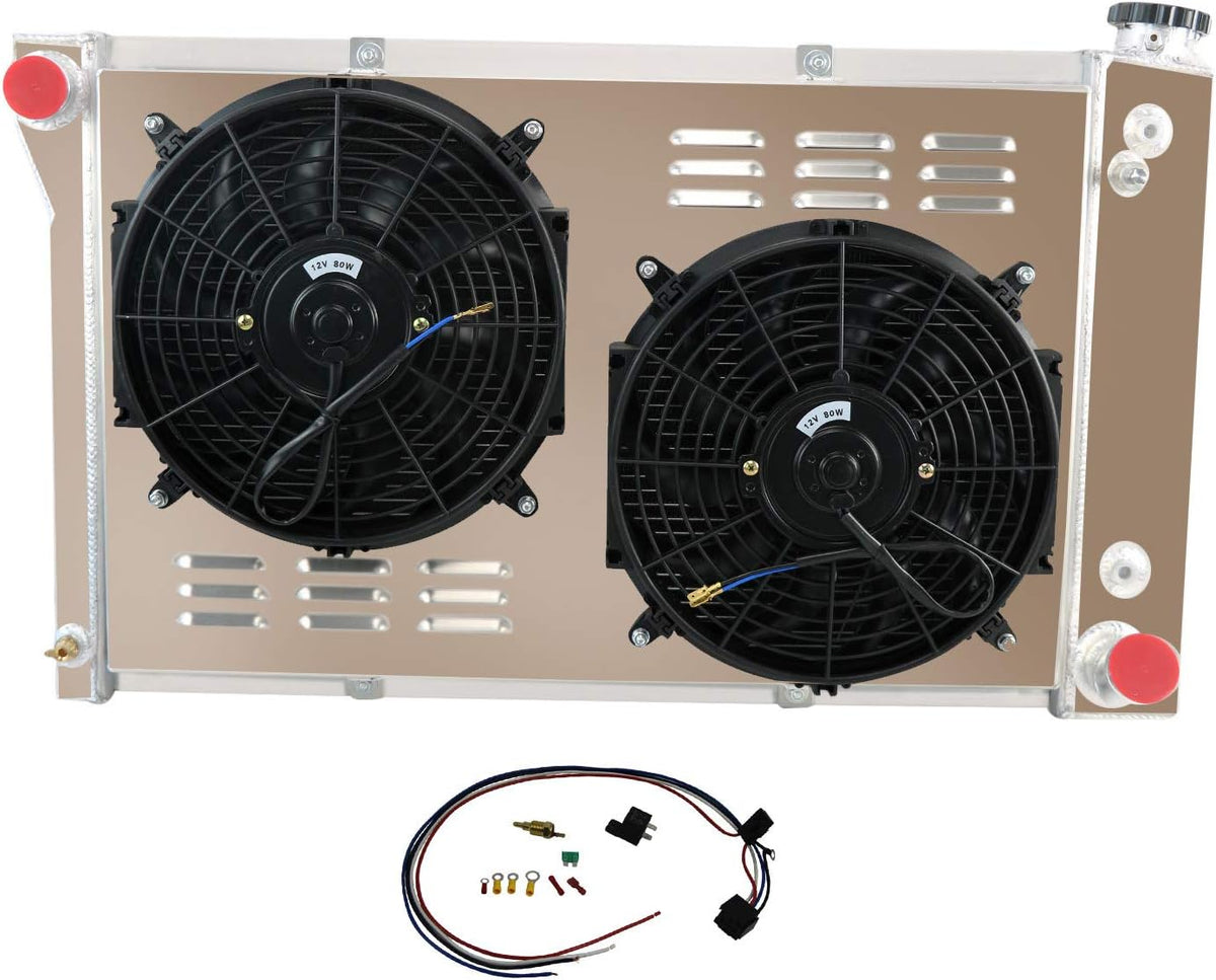 All Aluminum 4 Row Core Radiator with Fan Shroud Combo Z227