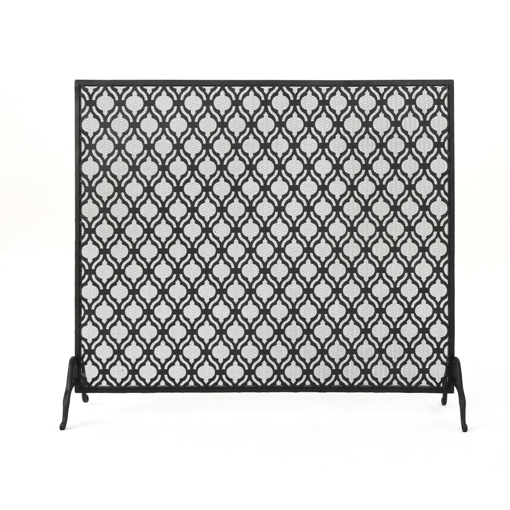 Black Iron Fireplace Screen Z130