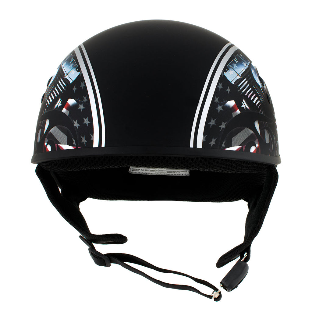 Flat Black Motorcycle DOT Half Helmet C548