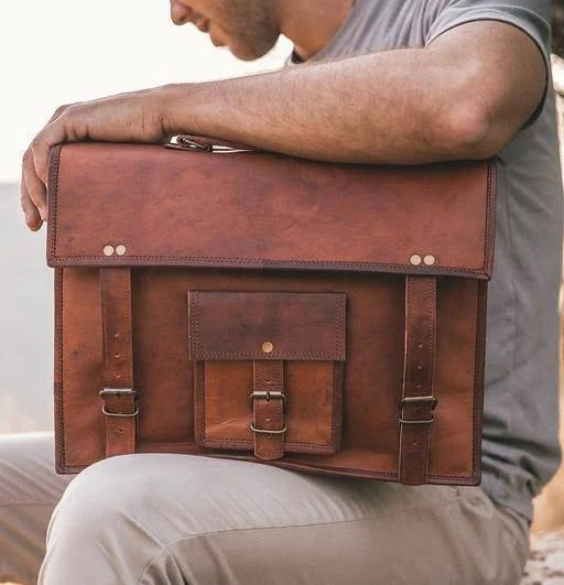 Vegetable Tanned Leather Messenger Bag F654225