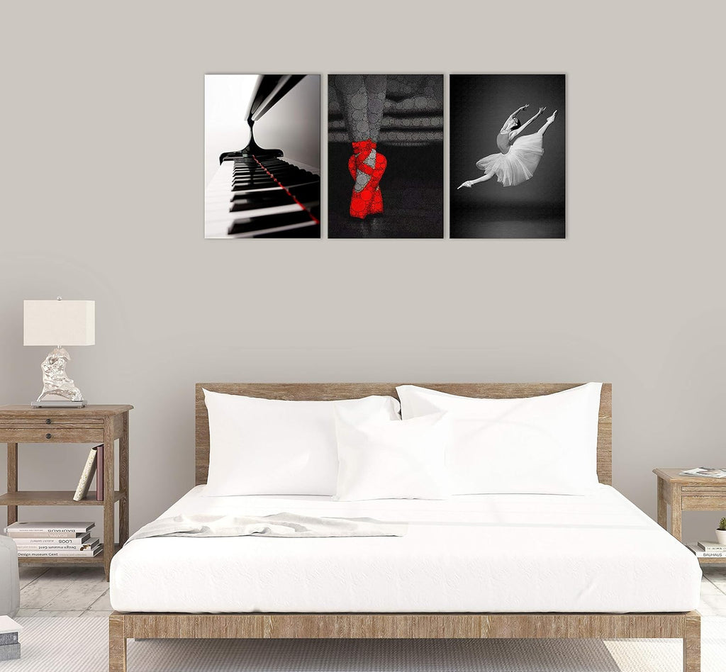 Black and White and Red Ballet Canvas Painting O216498