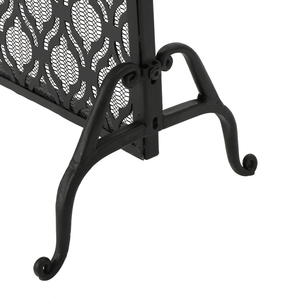 Black Iron Fireplace Screen Z130