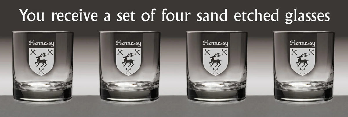 Set of 4 Etched Tumbler Glasses S96316