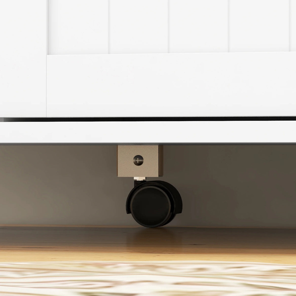 White Kitchen Island on Wheels G683