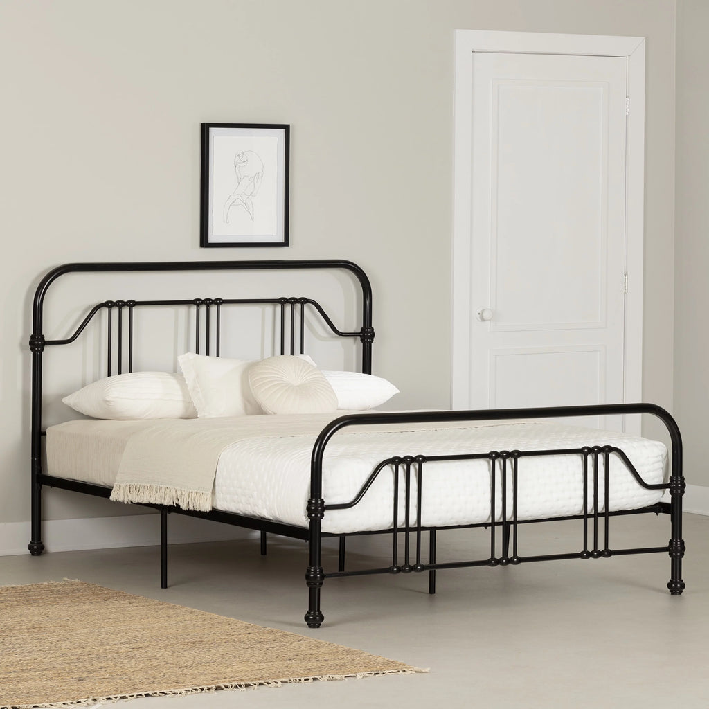 Queen Metal Platform Bed Black C22180