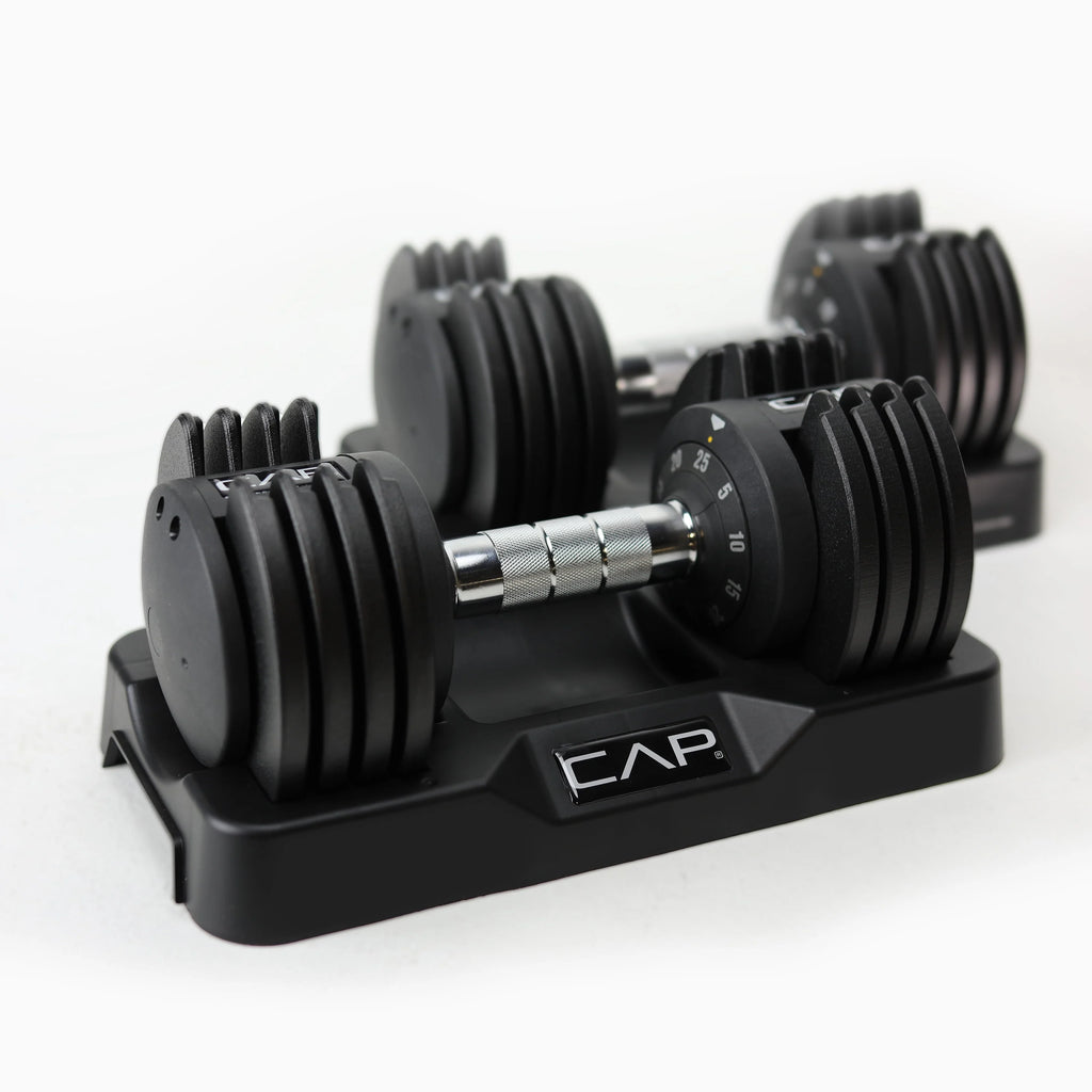 25 lb Adjustable Dumbbell Set, Pair, Black B6886