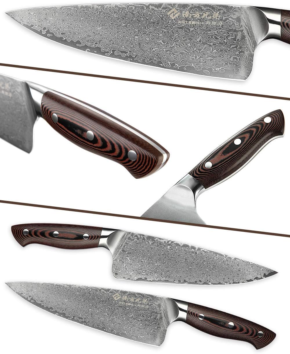 Damascus Chef Knife 8 Inch VG10 High Carbon Stainless Steel Knife D601470