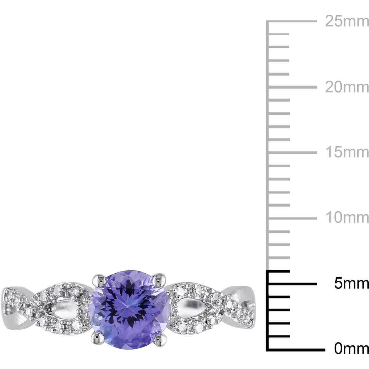 10kt White Gold Tanzanite Diamond Engagement Ring S5610