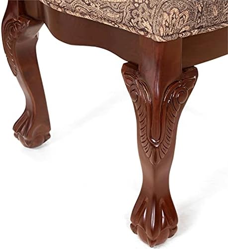 Brown Cherry Wood Padded Dining Chair (Set of 2) E7798