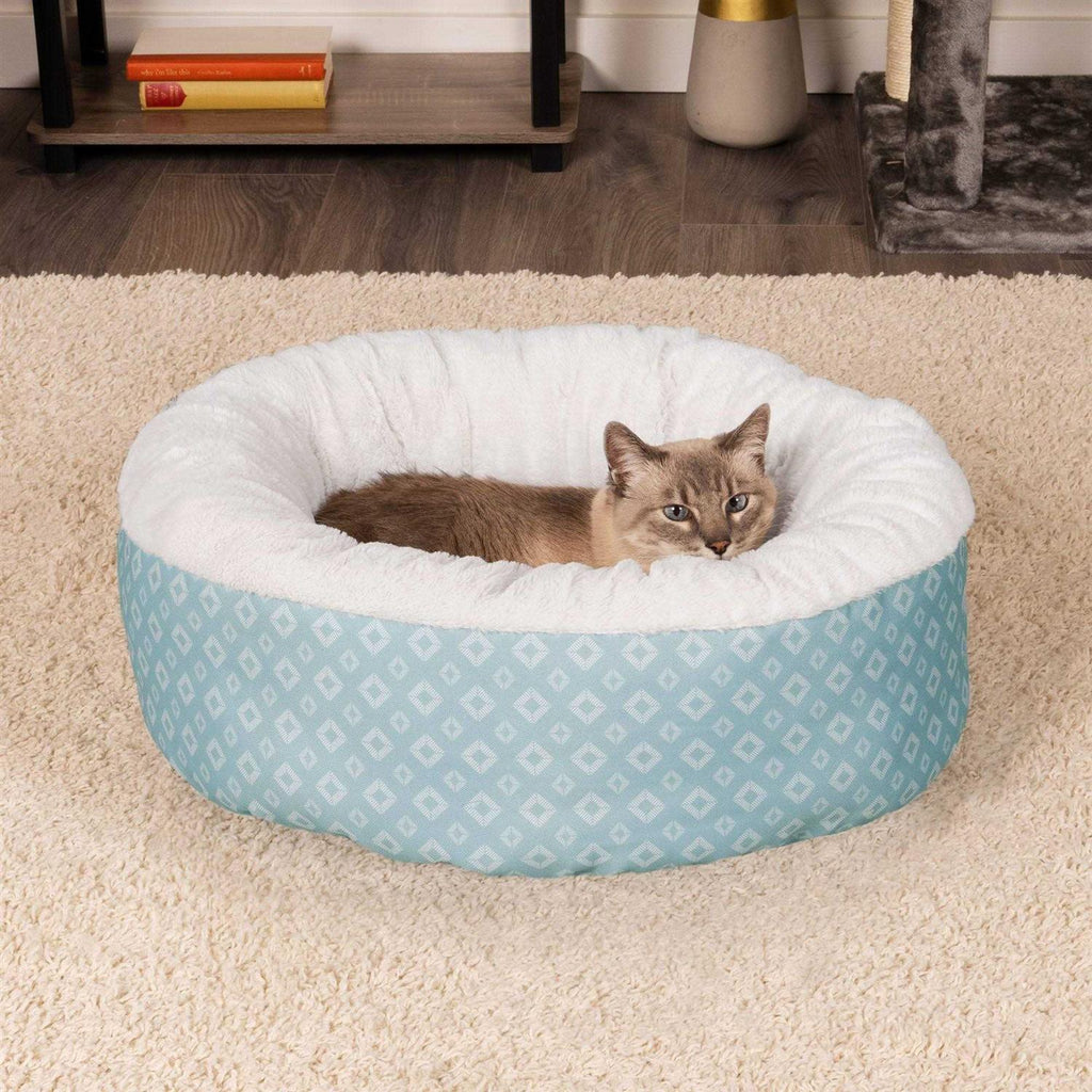 Plush Diamond Print Donut Pet Bed U644