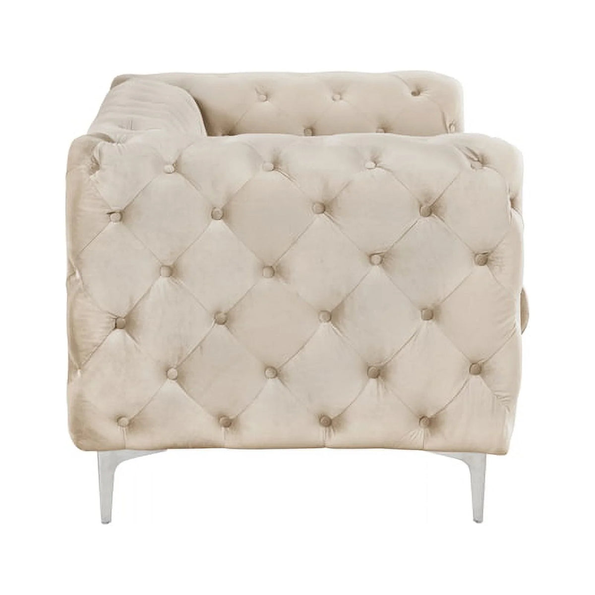 3 Piece Beige Velvet Sofa Set D6961