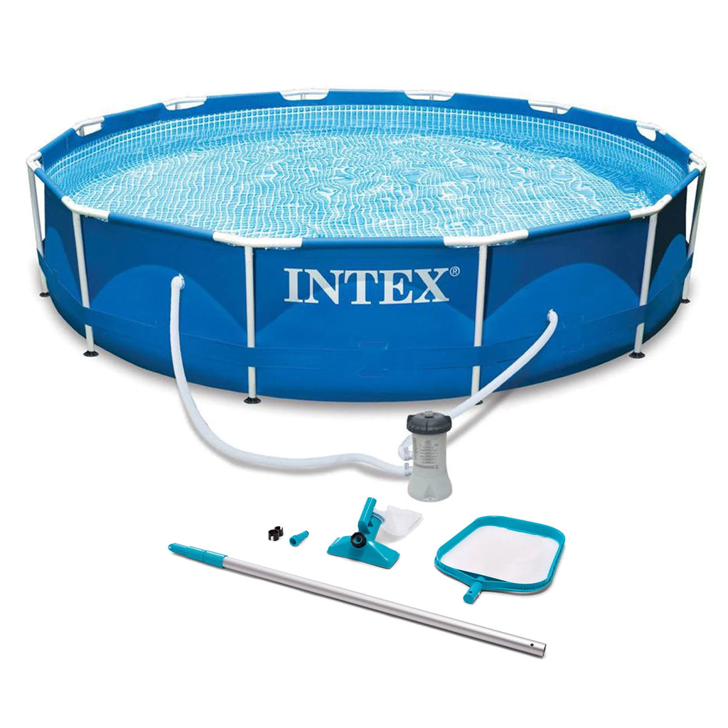 Metal Frame Swimming Pool with Filter Pump O97901