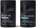Vegan Biotin 10,000mcg with Coconut Oil 120 Softgels and L-Theanine 200mg 60 Count S6988