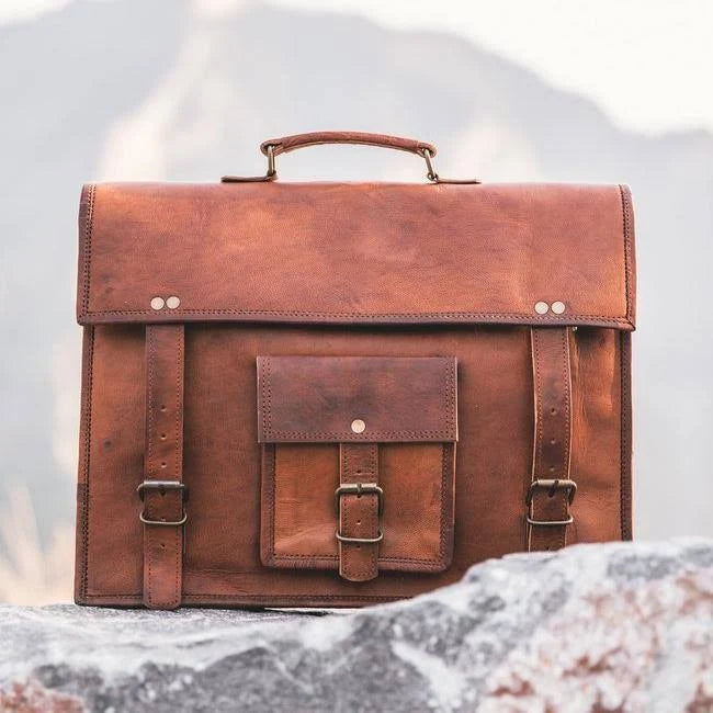 Vegetable Tanned Leather Messenger Bag F654225