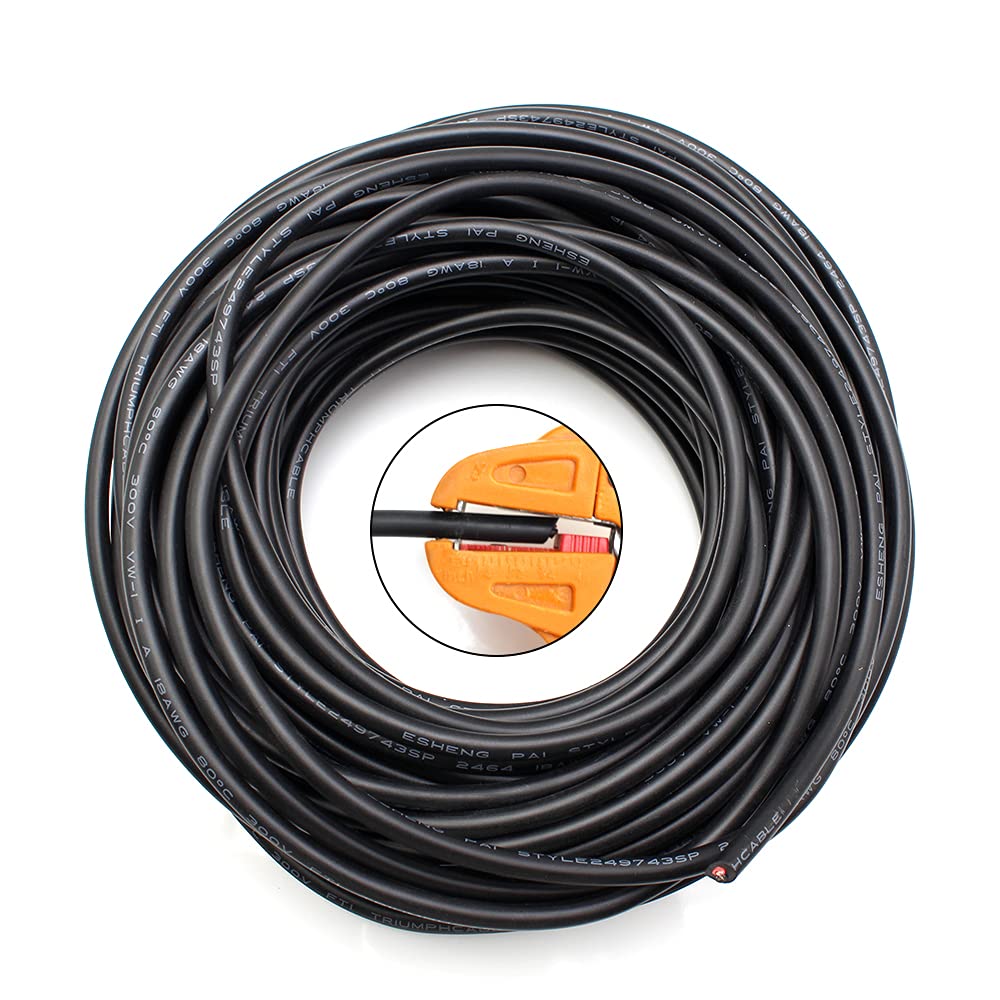 18AWG 2 Conductor Stranded Tinned Copper Hookup Wire, 164ft, Red & Black, Pack of 2 N919249