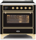 36 Induction Range with Electric Oven in Glossy Black O42126