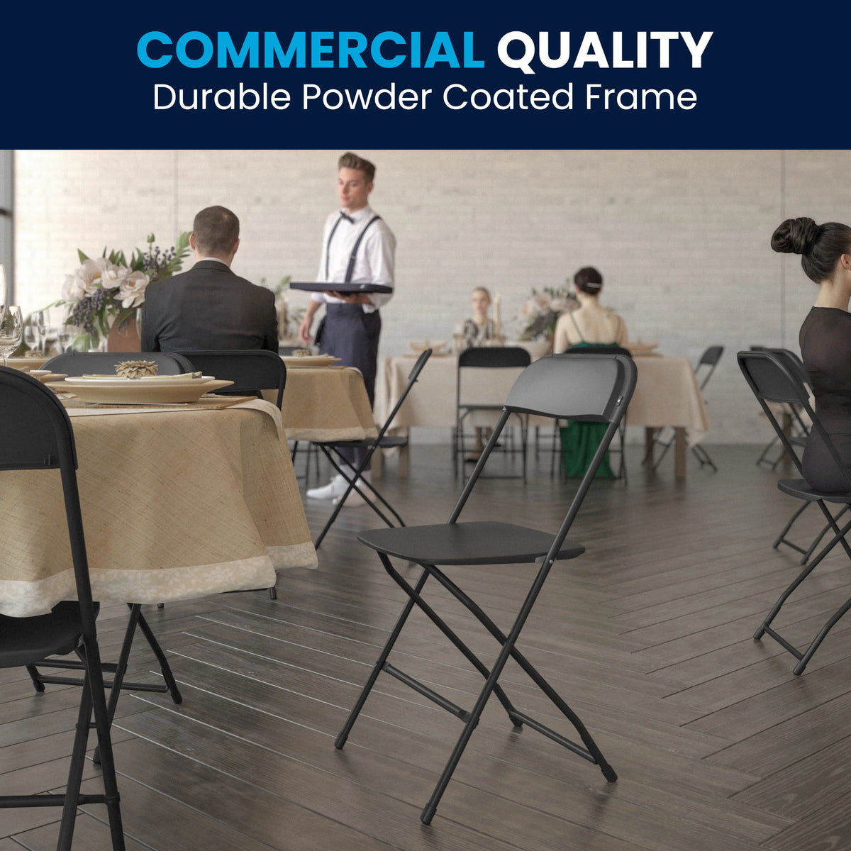 Beige Plastic Folding Chair 4 Pack L8687