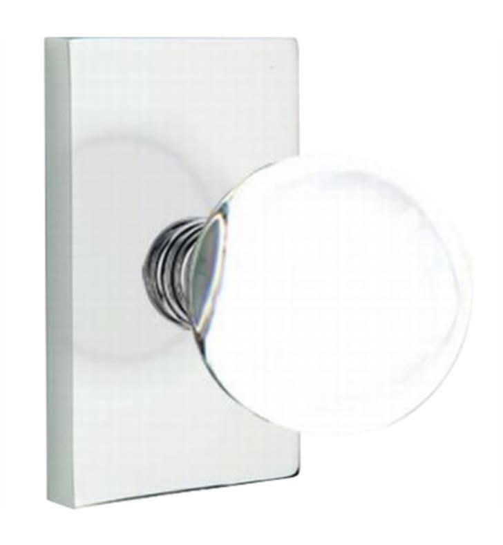Satin Brass Passage Octagon Knob with Rectangular Rose I356