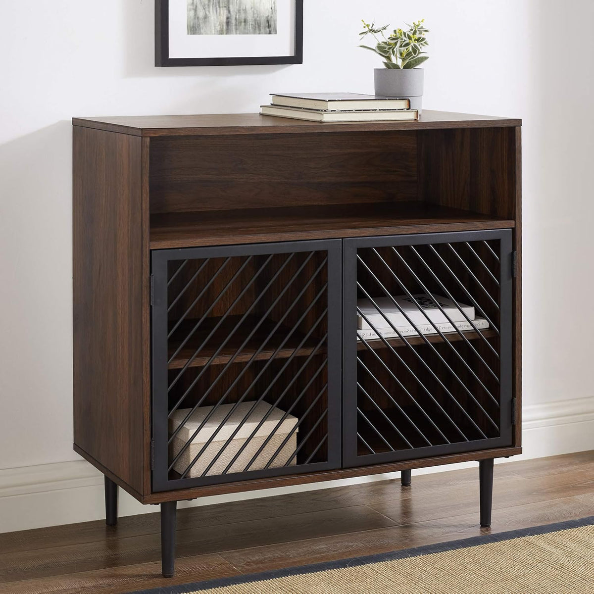 Rustic Oak Wood Bar Cabinet Z766904