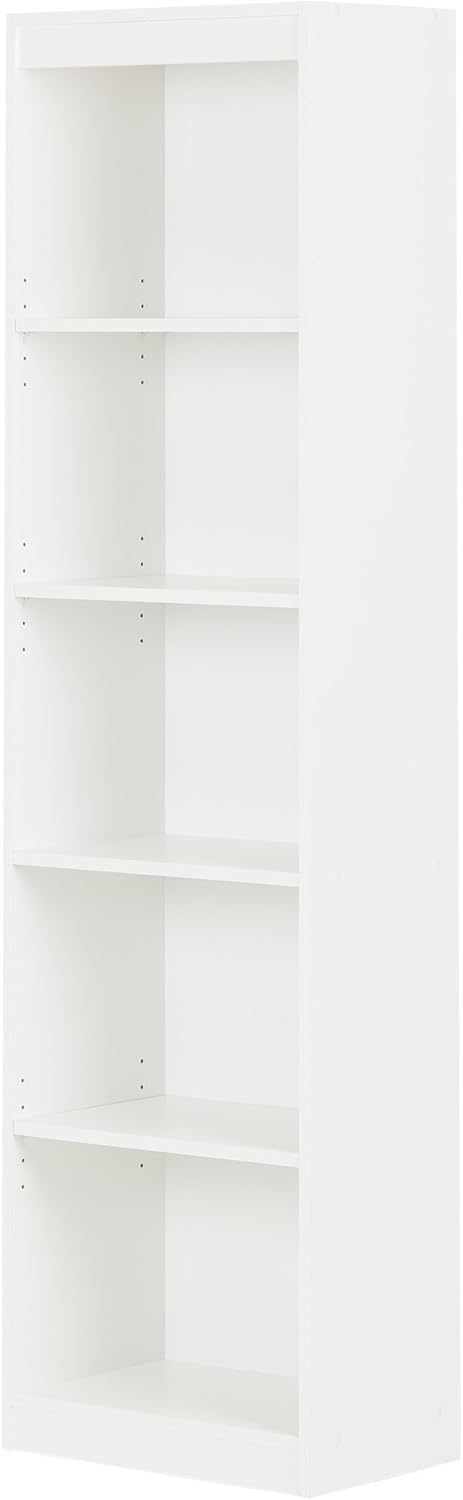 Pure White 5-Shelf Narrow Bookcase Y27560