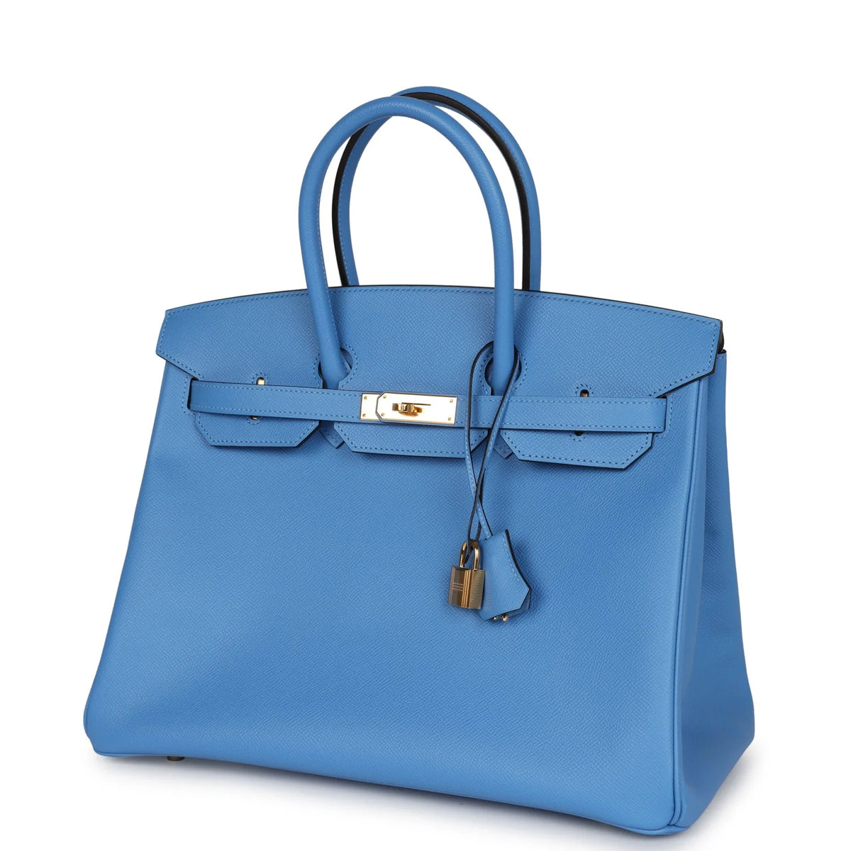 Birkin 35 Bleu Paradise Epsom Gold Hardware N41204