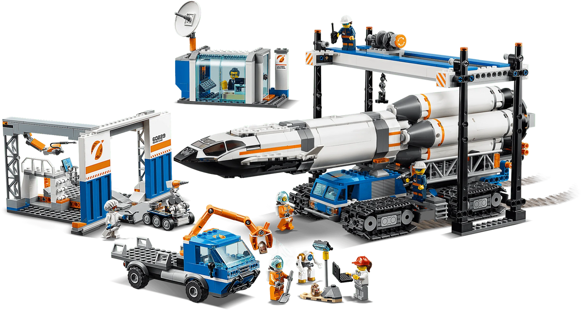 Space Rocket Assembly & Transport Toy Set 1055 Pieces G538968
