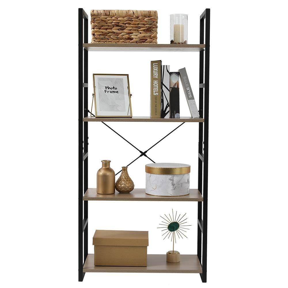 4 Tier Wood and Metal Bookcase C329183