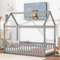 Twin Wood Platform Bed with Guardrails Y379883