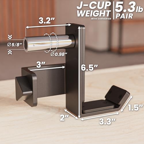 J-Hooks for Power and Squat Racks, 2x2, 2x3 and 3x3, Sold in Pairs Y489