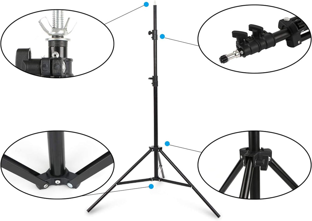 8 x 10ft Adjustable Photo Backdrop Stand with Carry Bag and 3 Clamps M154036