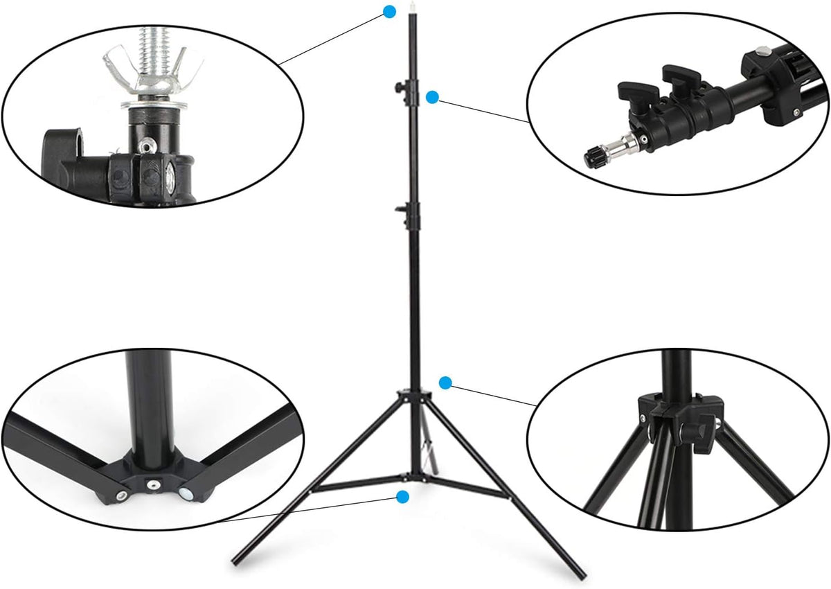 8 x 10ft Adjustable Photo Backdrop Stand with Carry Bag and 3 Clamps M154036