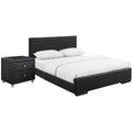 Black Queen Upholstered Platform Bedroom Set O439