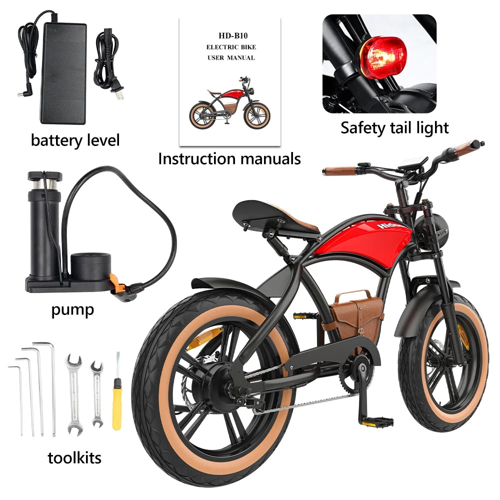 Electric E-bike with 26 Fat Tires & 7-Speeds W888