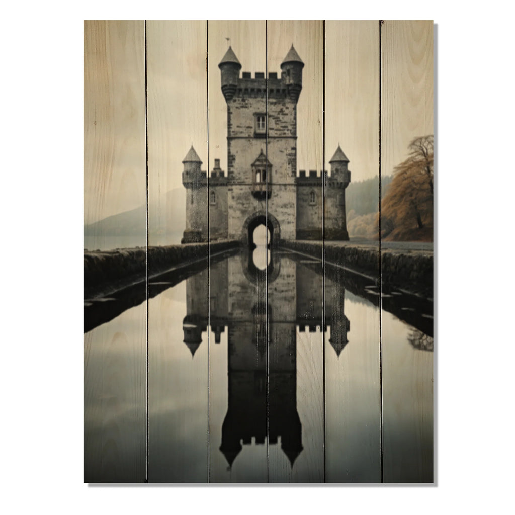 Natural Pine Wood Cityscapes Print D944
