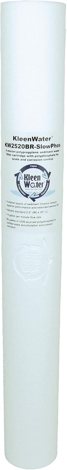 Scale and Corrosion Protection Water Filter Replacement Cartridges with Polyphospate filled core, 5 Micron, Set of 4 X98663
