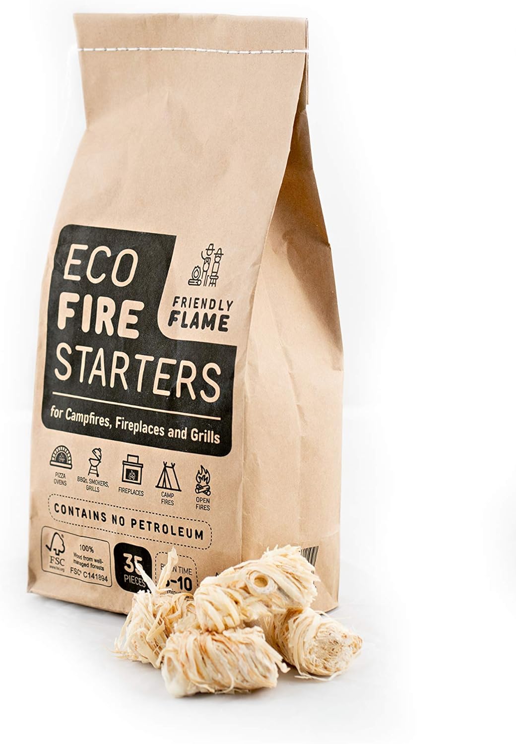 35pcs Natural Wood and Wax Firestarters G95362