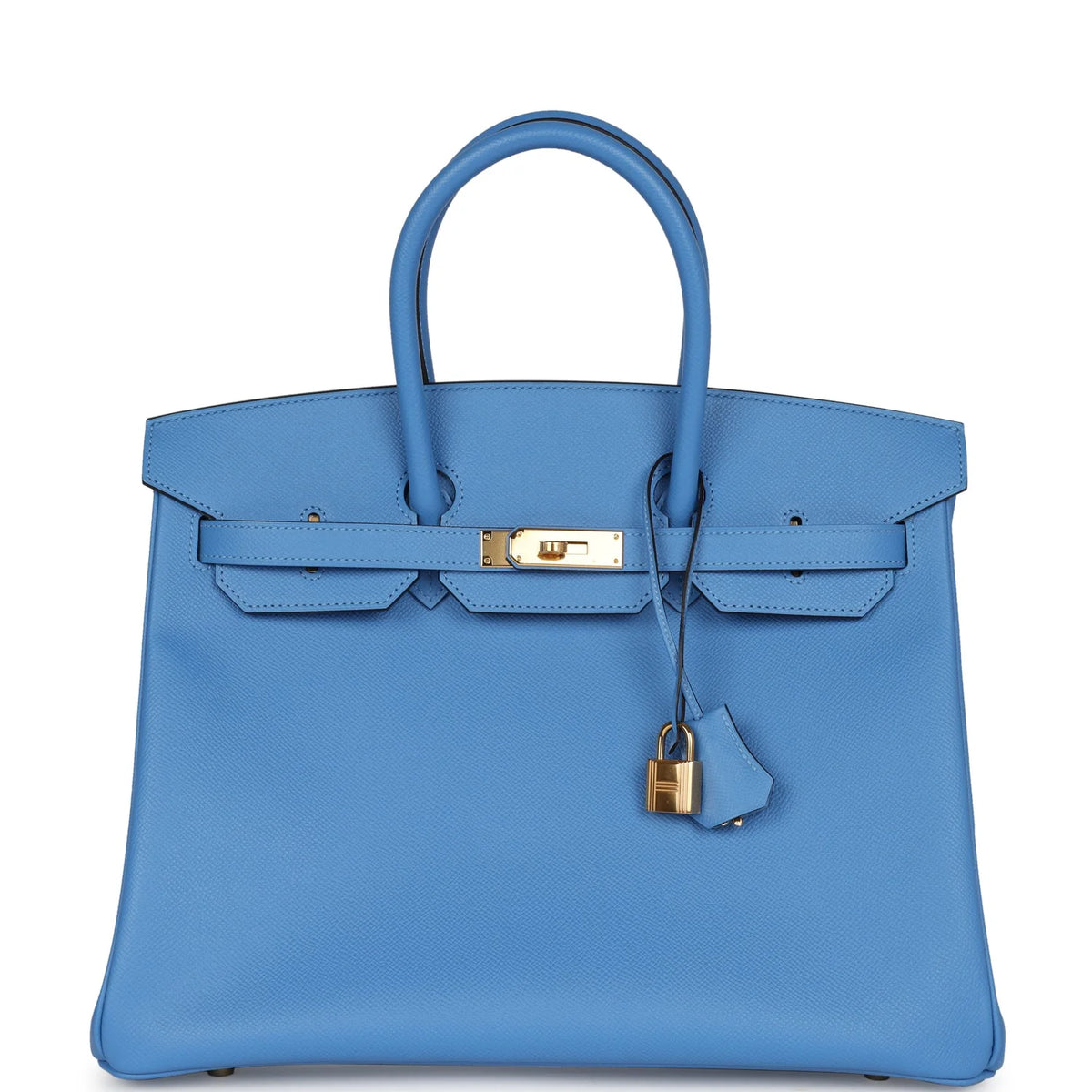 Birkin 35 Bleu Paradise Epsom Gold Hardware N41204