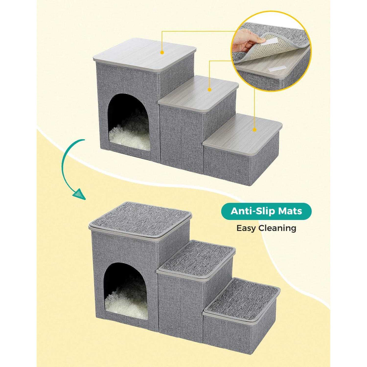 3 Steps Storage Dog Stairs Q798