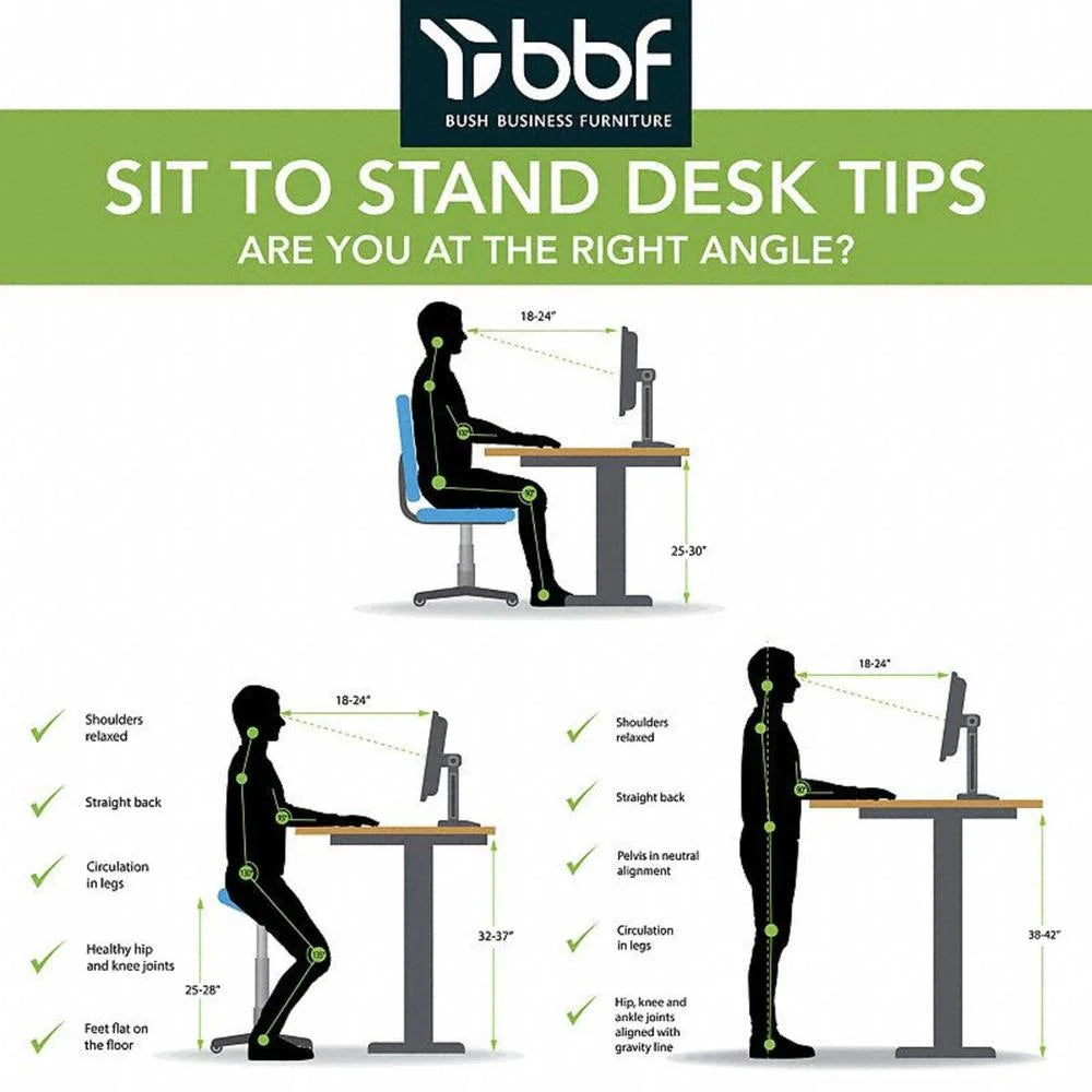 72W Adjustable Standing Desk in Natural Elm C90689
