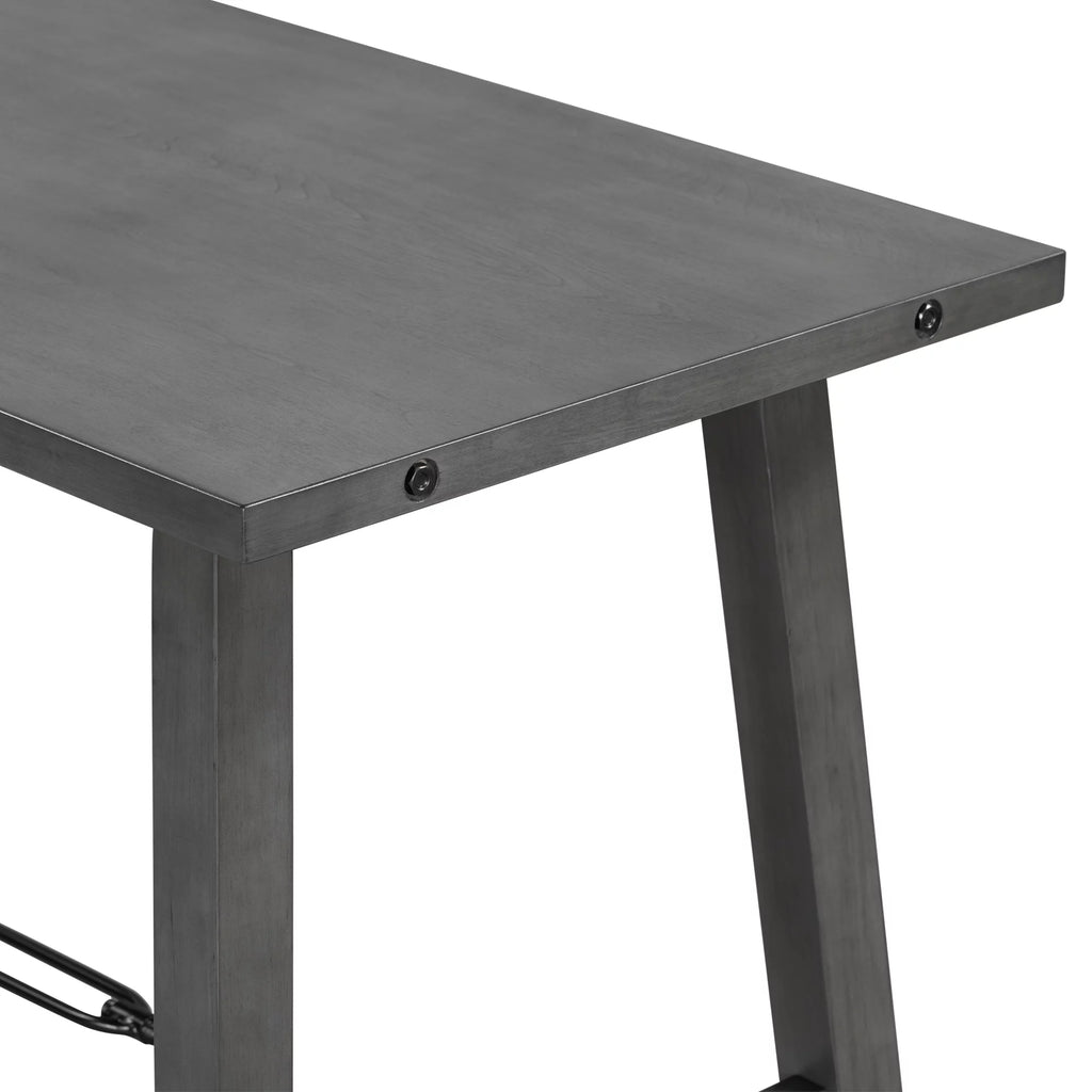 Counter Height Dining Table Solid Wood & Metal Gray I20659
