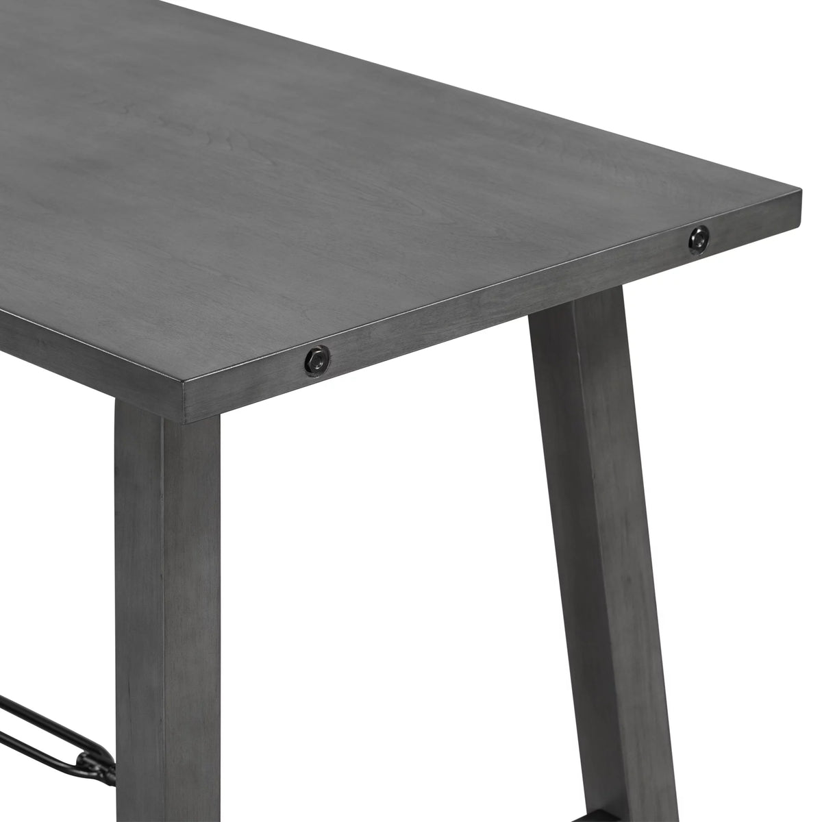Counter Height Dining Table Solid Wood & Metal Gray I20659