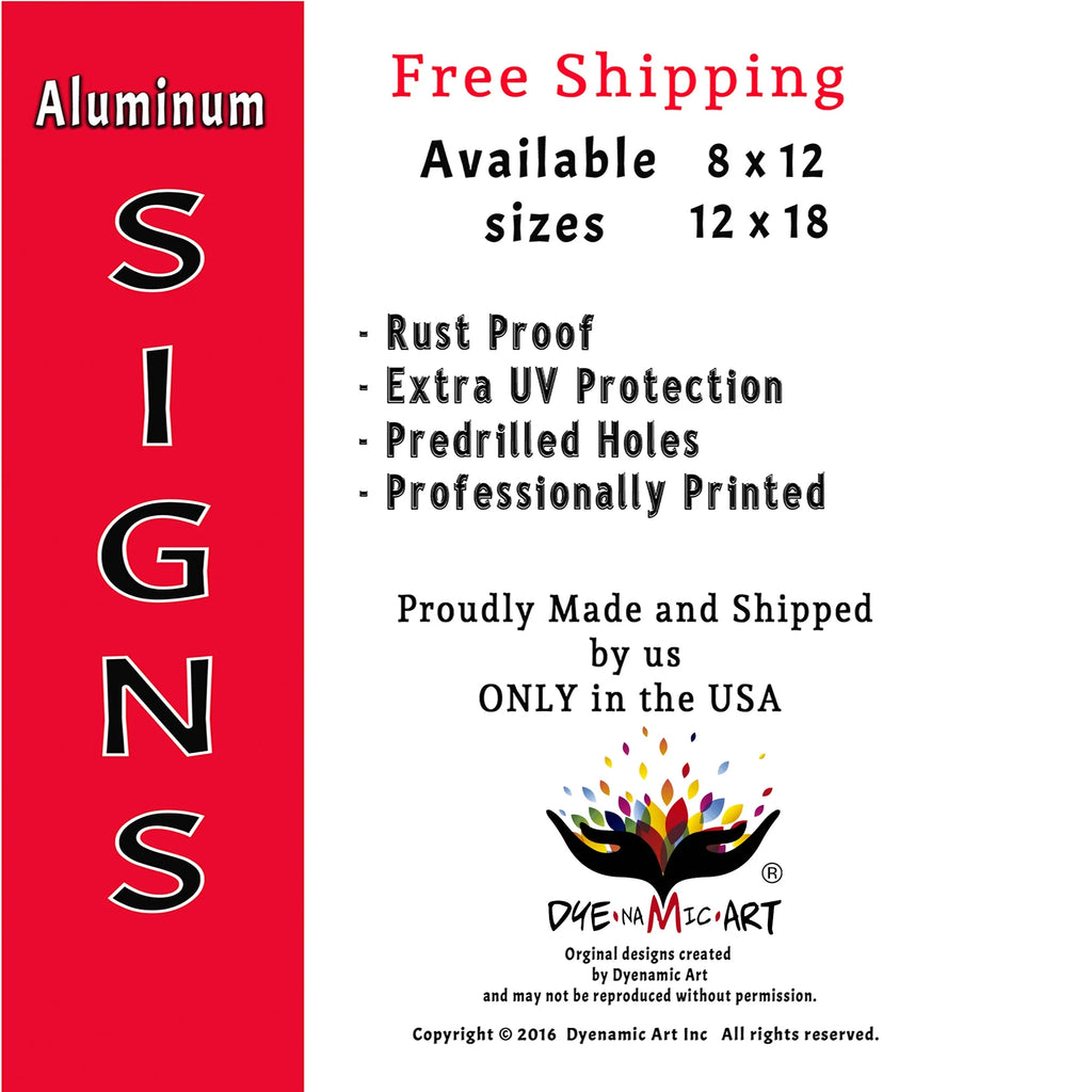 Yellow Aluminum Metal Sign L5628