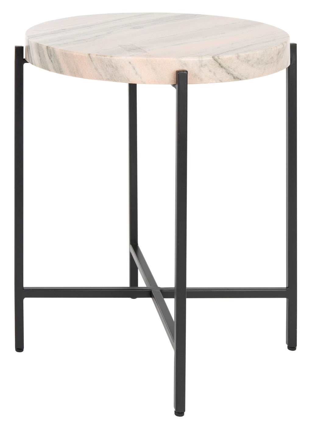 Burnt Orange Stone Round Top Accent Table Y5087