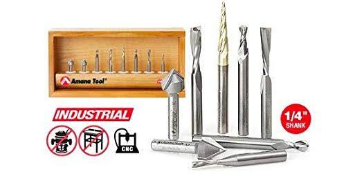 8-Pc CNC Router Bit Collection, 1/4 Shank X910