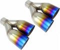 Polished Stainless Steel Dual Exhaust Tips 2.5" Inlet 3.5" Outlet Pack of 2 I6595
