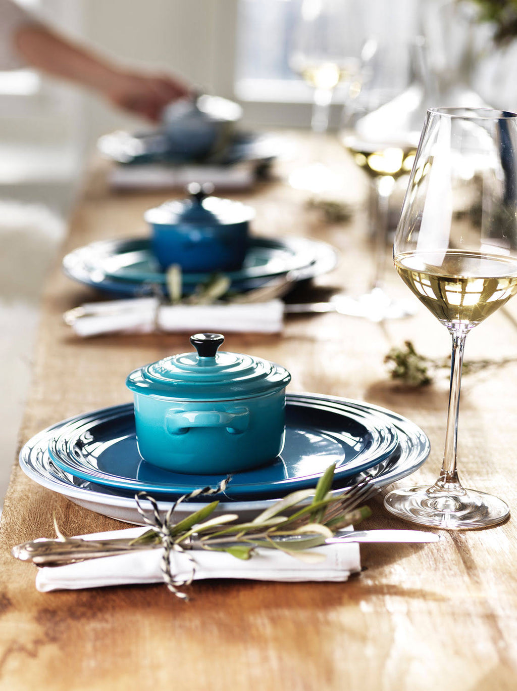 Teal Stoneware Petite Round Casserole, 0.2 L U202762