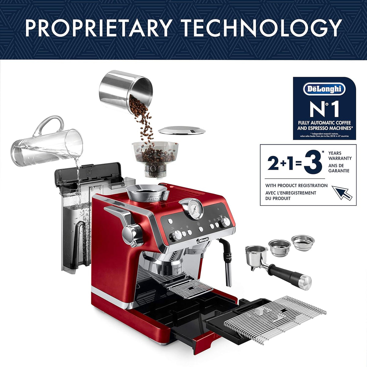 Red Stainless Steel Espresso Machine S91916