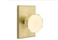 Satin Brass Passage Octagon Knob with Rectangular Rose I356