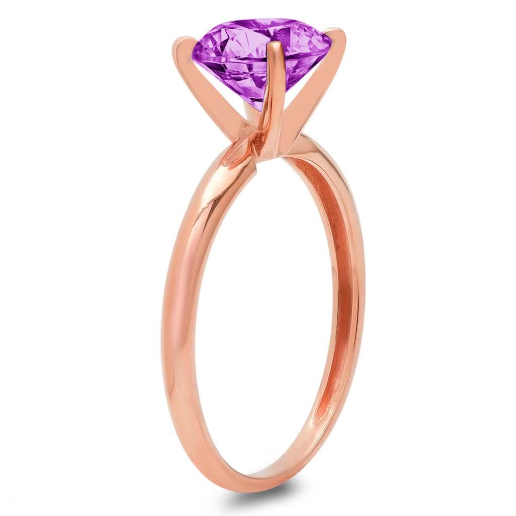 14k Rose Gold Simulated Alexandrite Ring Size 10.5 L475130